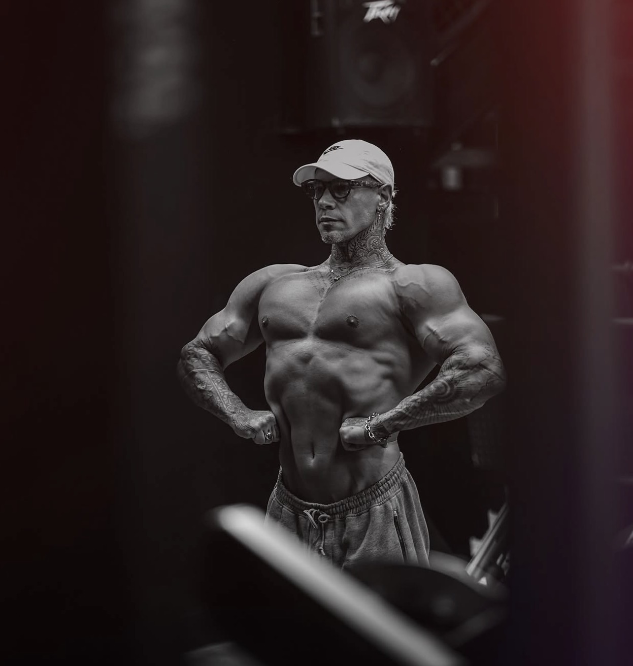 Black and white fitness photography